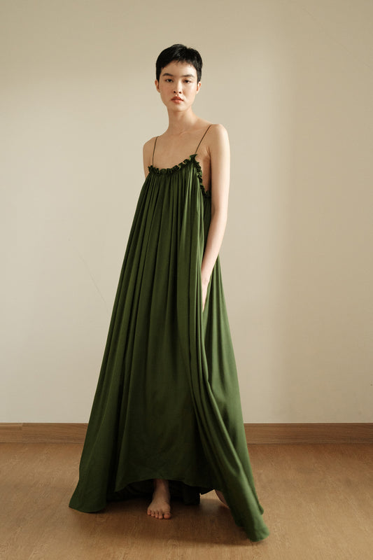 SAYA - EILA - MAXI DRESS IN ARMY