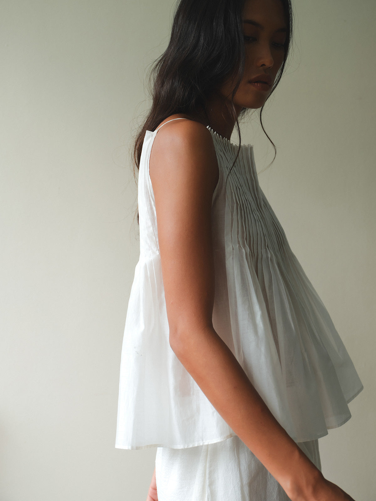 SAYA - SENNA - PLEATED SHEER TOP
