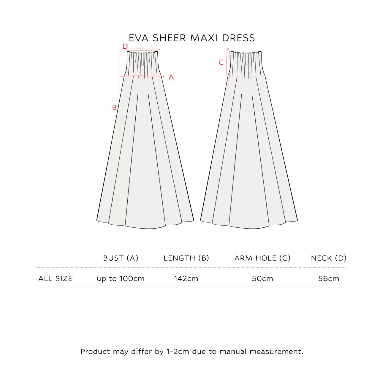 SAYA - EVA - SHEER MAXI DRESS IN PEARL