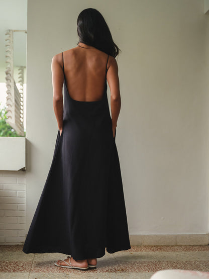 SAYA - MAE - ROUNDED SQUARE NECK MAXI DRESS