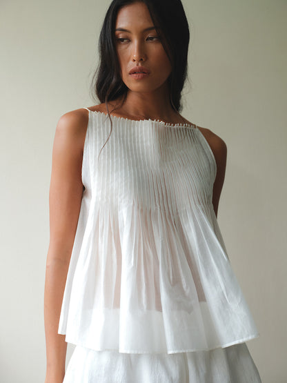 SAYA - SENNA - PLEATED SHEER TOP