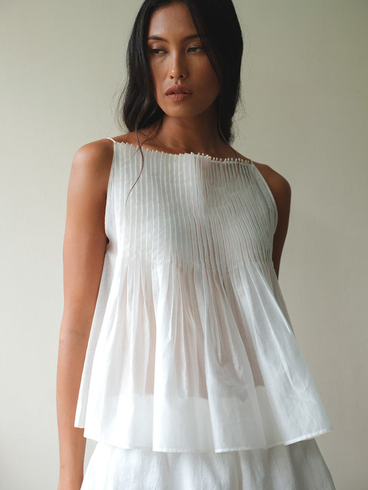 SAYA - SENNA - PLEATED SHEER TOP