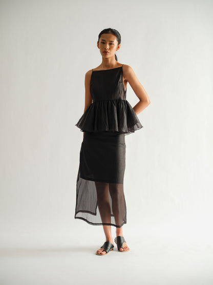 SAYA - SAYA X ELXI - JACEY - CUTOUT PEPLUM TOP