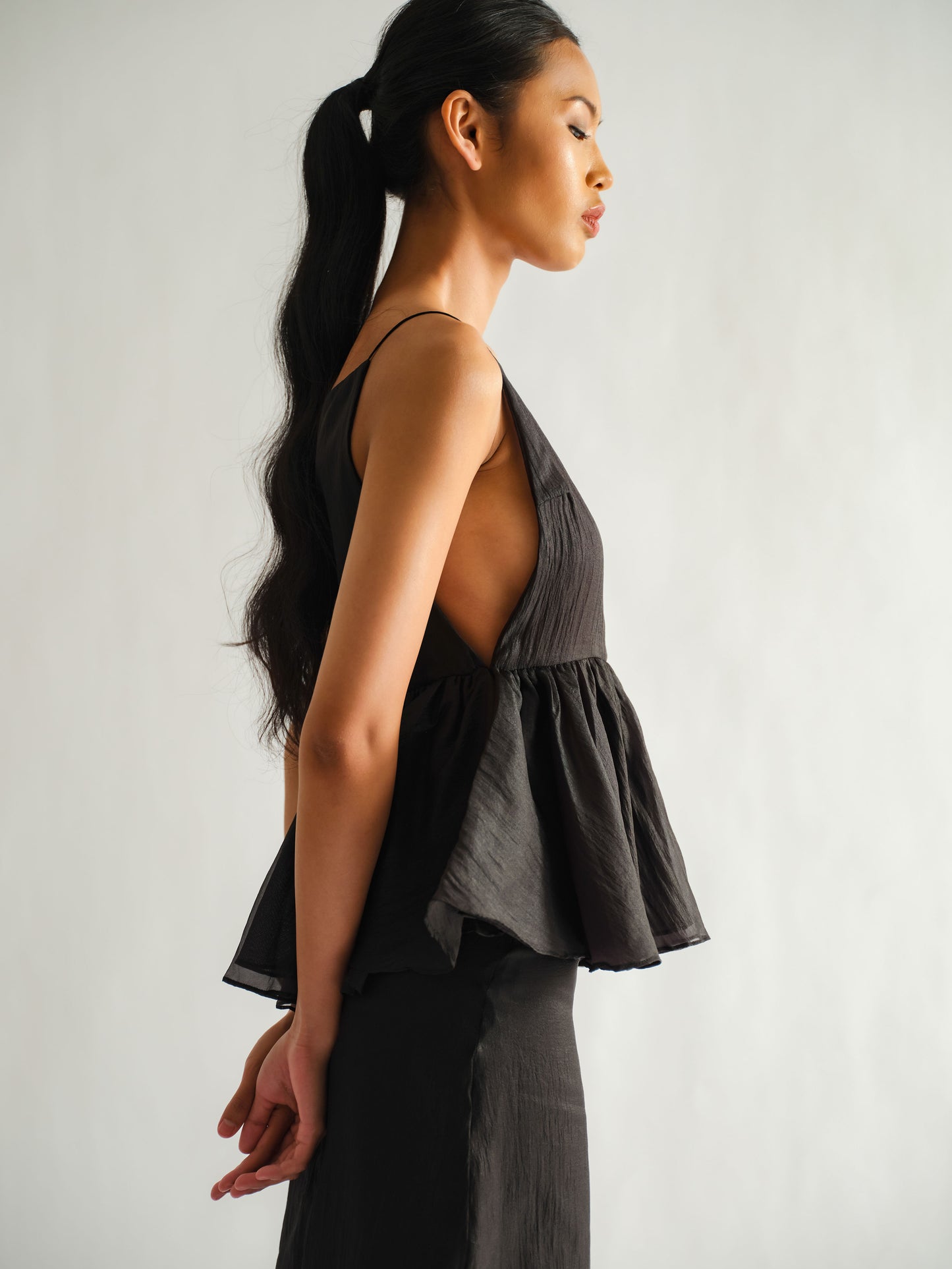 SAYA - SAYA X ELXI - JACEY - CUTOUT PEPLUM TOP