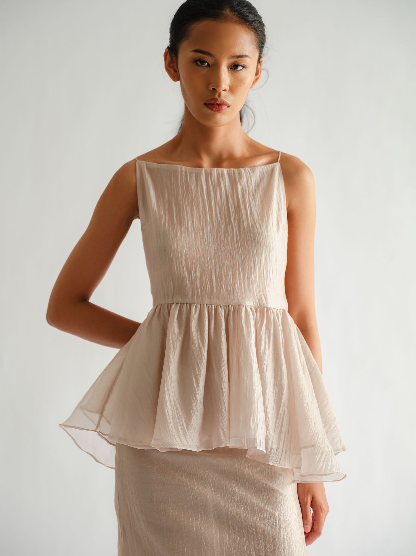 SAYA - SAYA X ELXI - JACEY - CUTOUT PEPLUM TOP