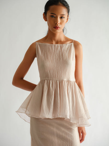 SAYA - SAYA X ELXI - JACEY - CUTOUT PEPLUM TOP