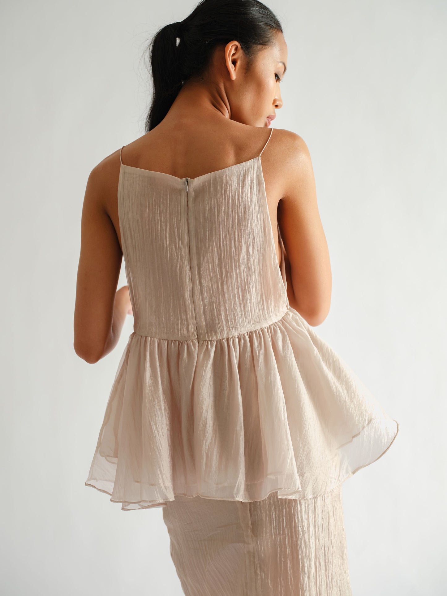 SAYA - SAYA X ELXI - JACEY - CUTOUT PEPLUM TOP