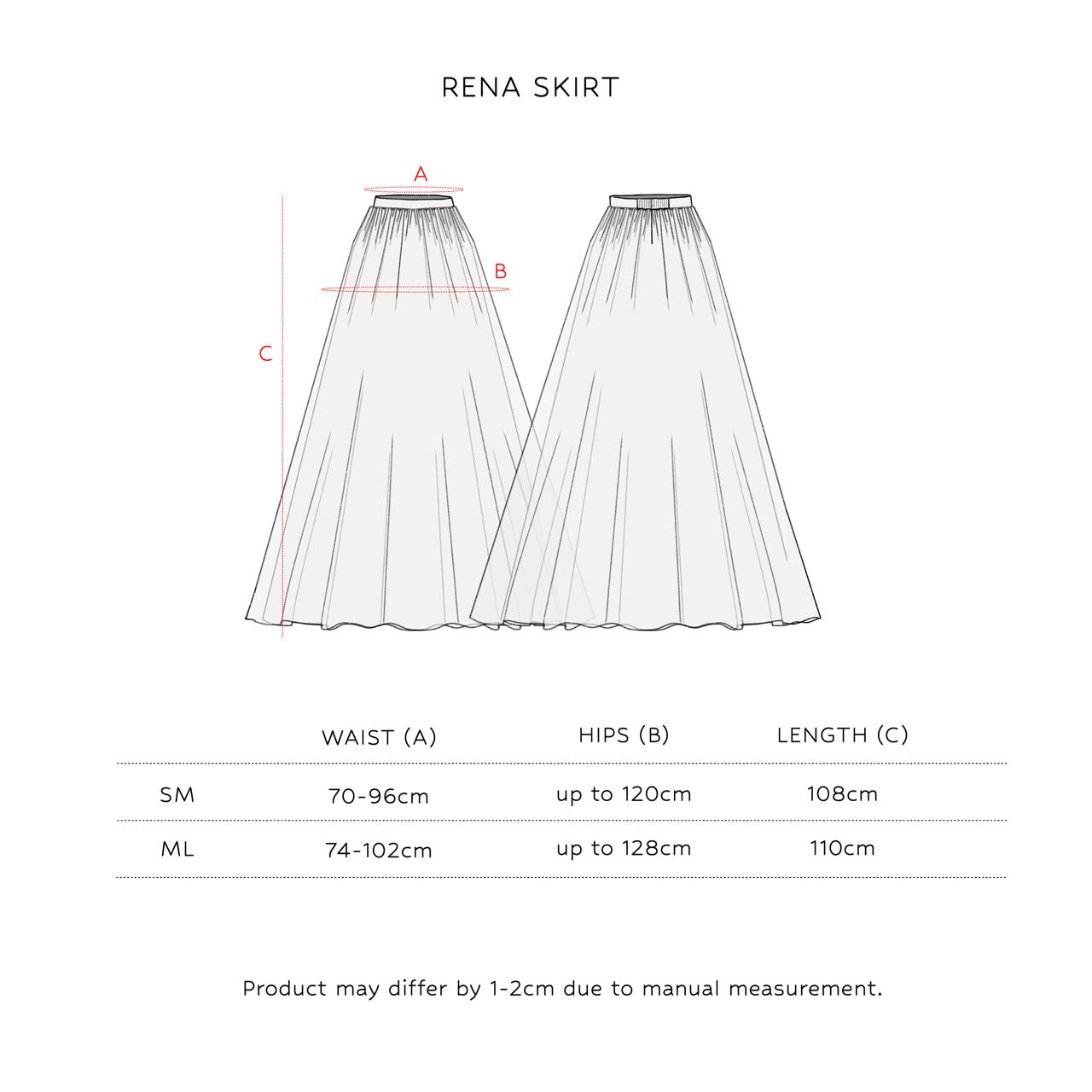 SAYA - RENA - A LINE RUFFLED SKIRT