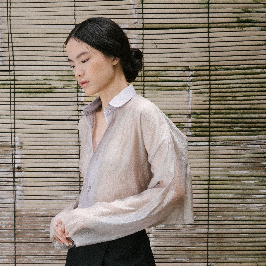 SAYA - LANI - SHEER CROPPED SHIRT